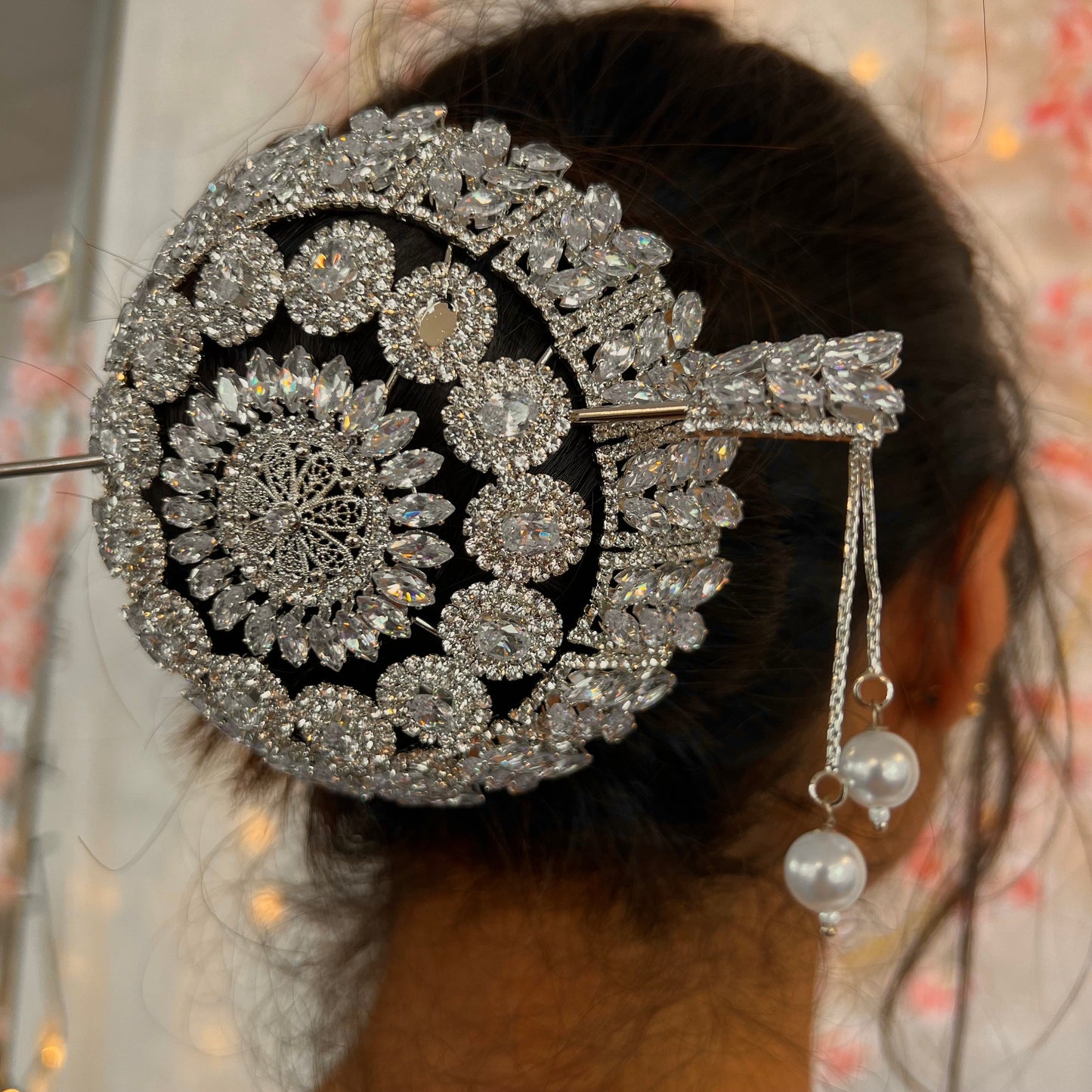 Metal Crystal Hair Accessory- Clear/ Unique Style/ Indian/ Pakistani/Fashion Jewellery/ Gift for Women