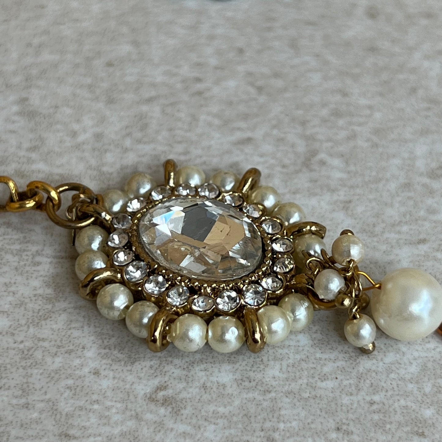 Clear/ Pearl Tikka/ Tikli/ Indian/ Pakistani Fashion Jewellery/Maang Tikkas