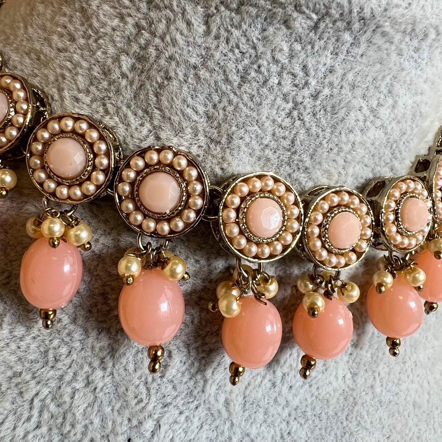 Peach Necklace Set Earring/ Indian/ Pakistani/Fashion Jewellery/ Gift for Women