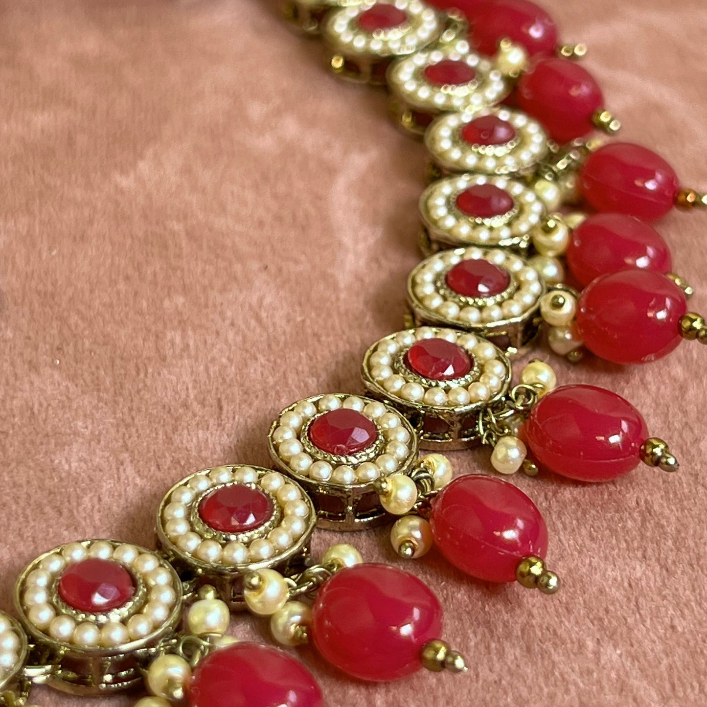 Hot Pink Necklace Set Earring/ Indian/ Pakistani/Fashion Jewellery/ Gift for Women