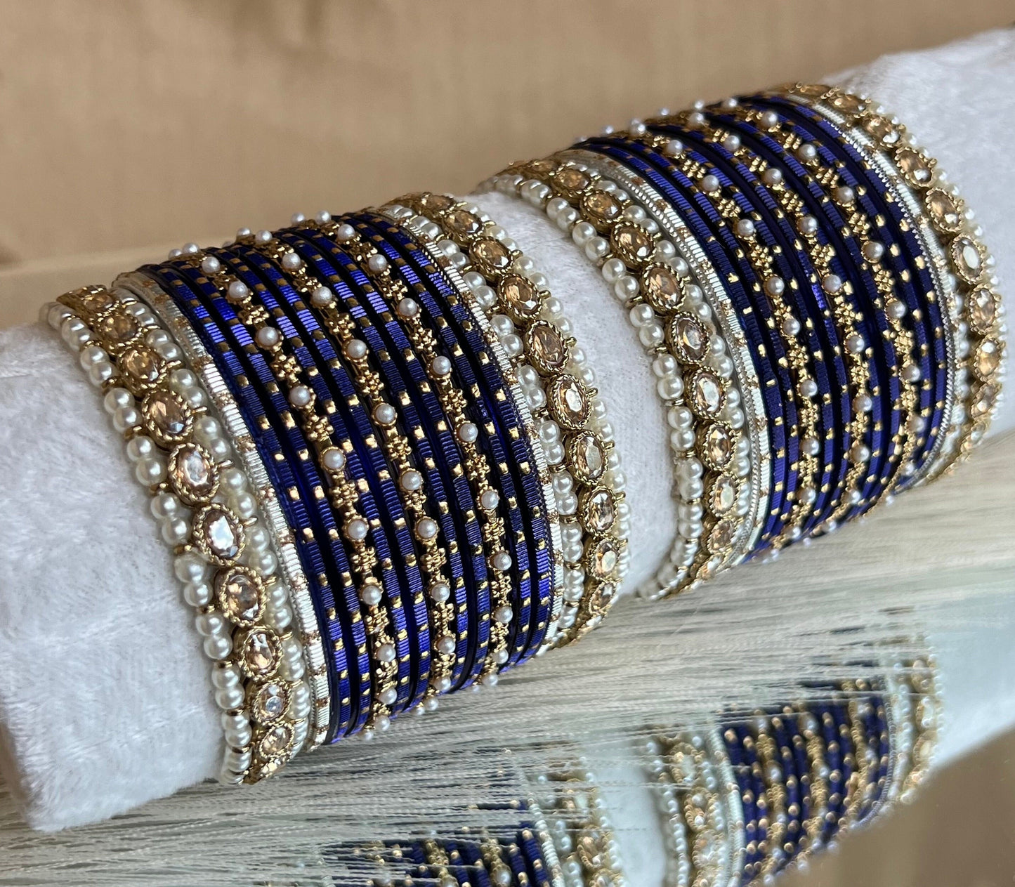 Small Navy Pearly Bangle Set/Indian/ Pakistani/Jewelley/ Fashion Bracelet