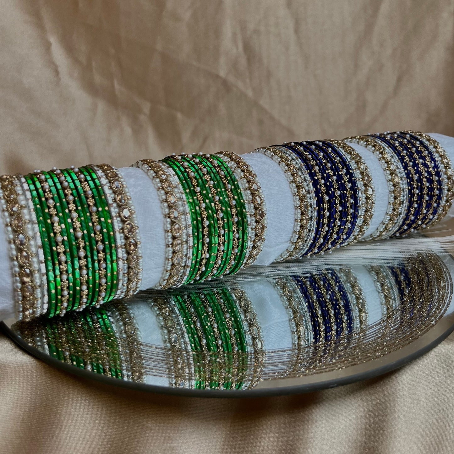 Small Navy Pearly Bangle Set/Indian/ Pakistani/Jewelley/ Fashion Bracelet