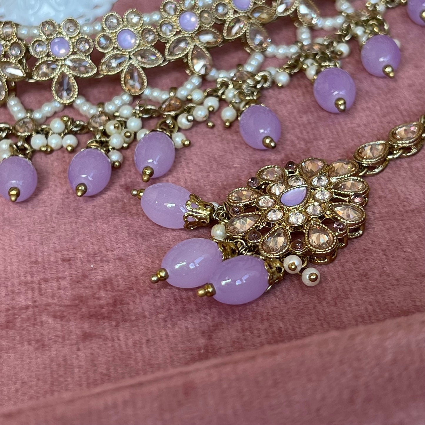 Lilac Choker set and Bangles