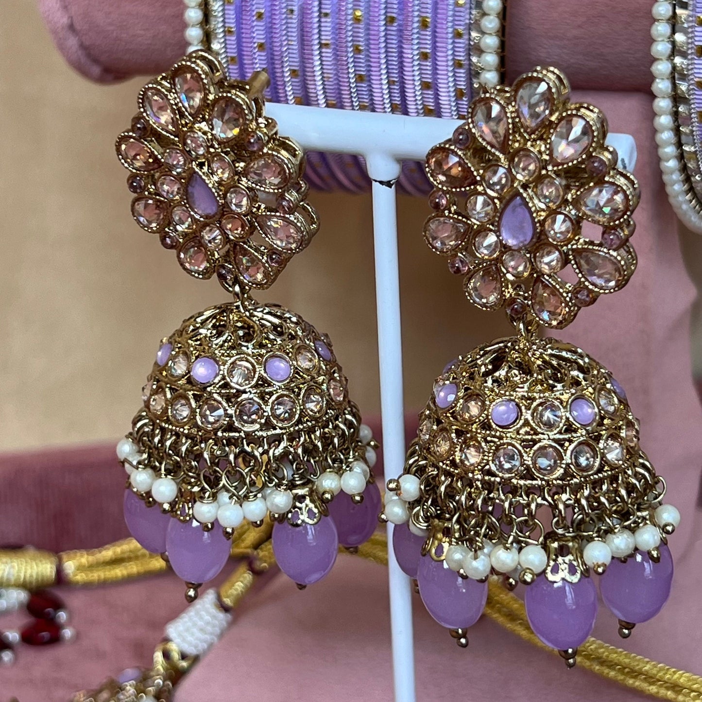 Lilac Choker set and Bangles