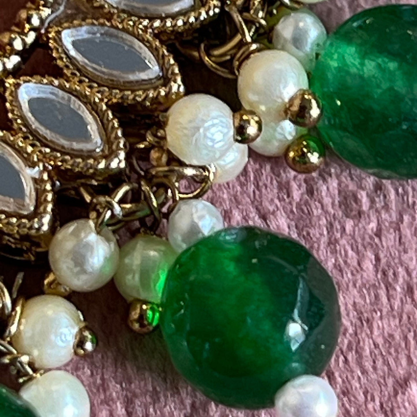 Green Mirrored Tikka (Medium)/ Tikli/ Indian/ Pakistani Fashion Jewellery/Maang Tikkas