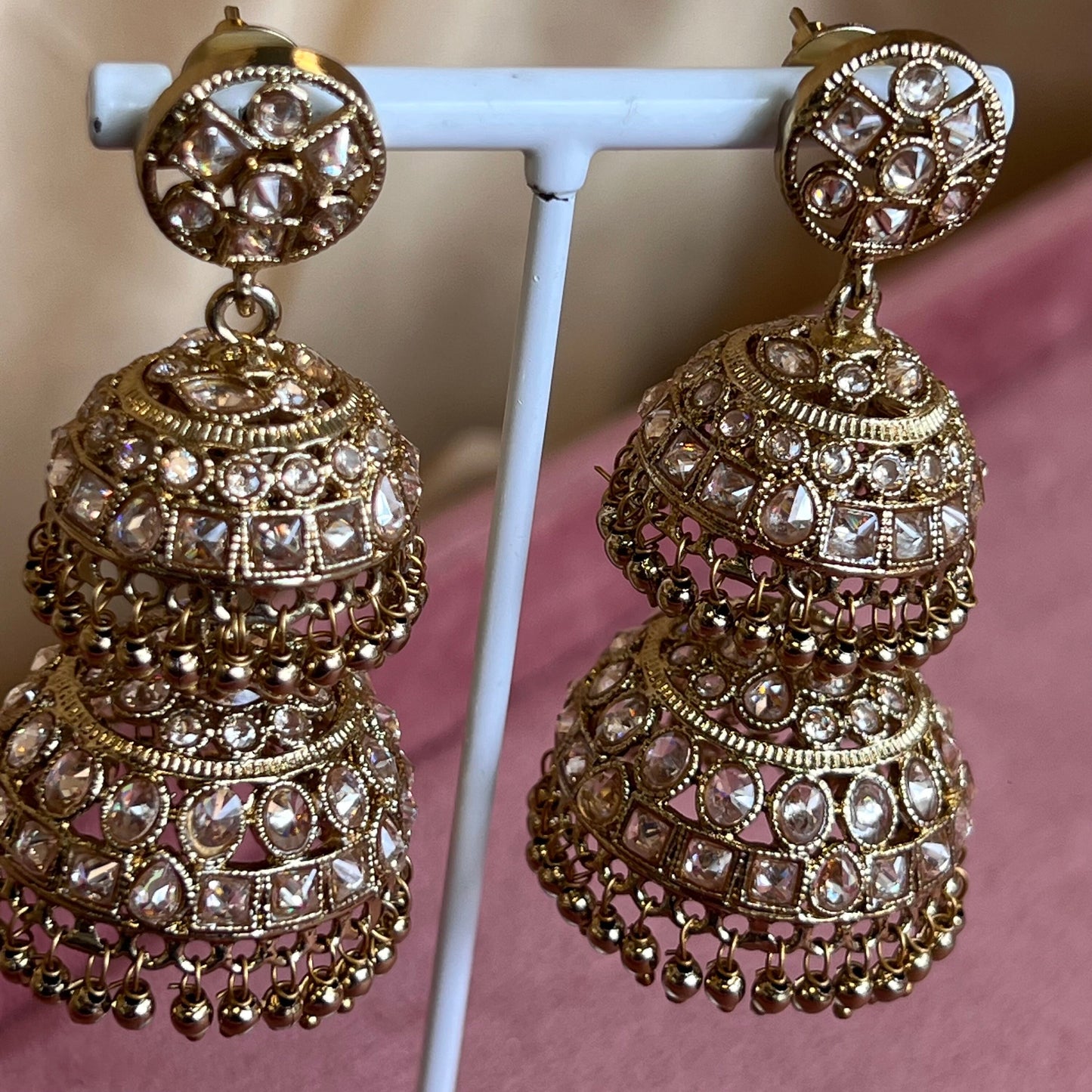 Golden Double Jhumka Earring