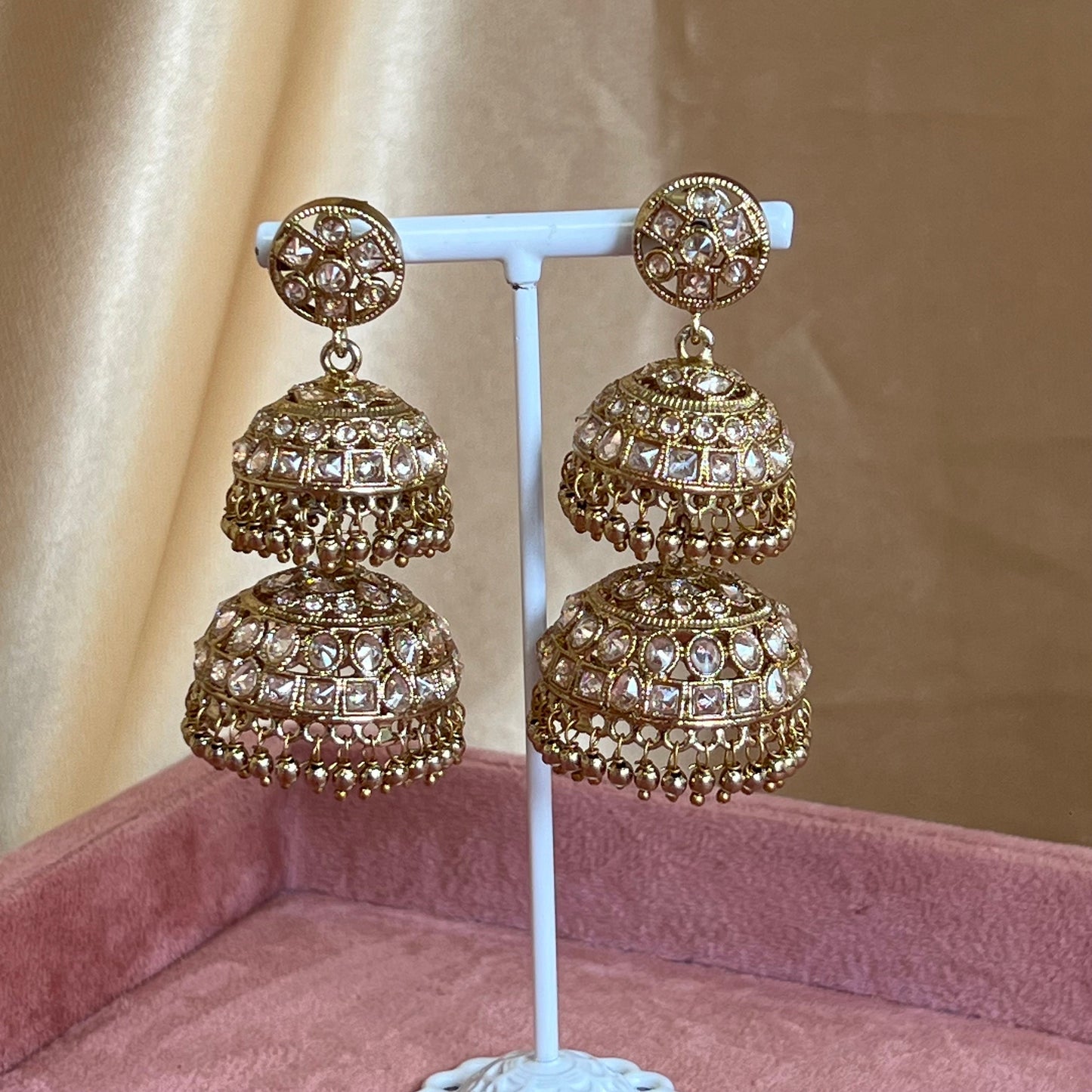 Golden Double Jhumka Earring