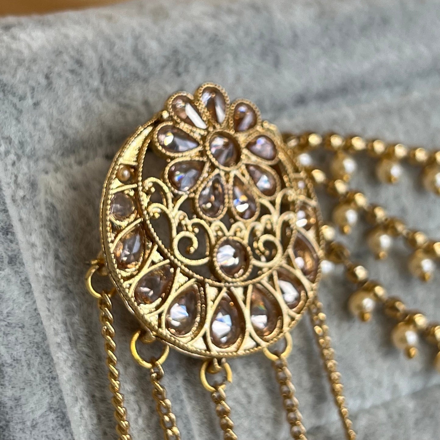 Gold Earrings With Ear Chains/ Fashion Jewellery/ Gift for Women/ Fashion Jewellery/ Gift for Women/Indian/Pakistani style