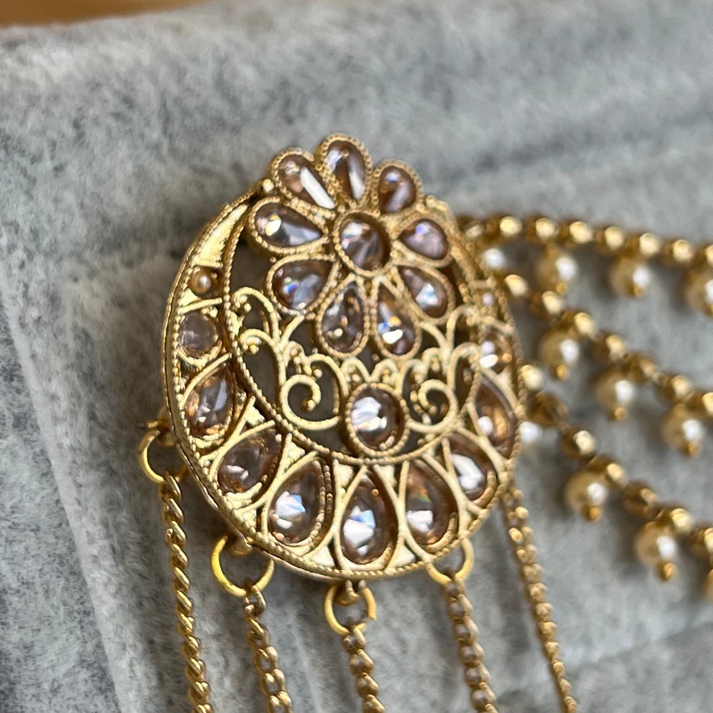 Gold Earrings With Ear Chains/ Fashion Jewellery/ Gift for Women/ Fashion Jewellery/ Gift for Women/Indian/Pakistani style