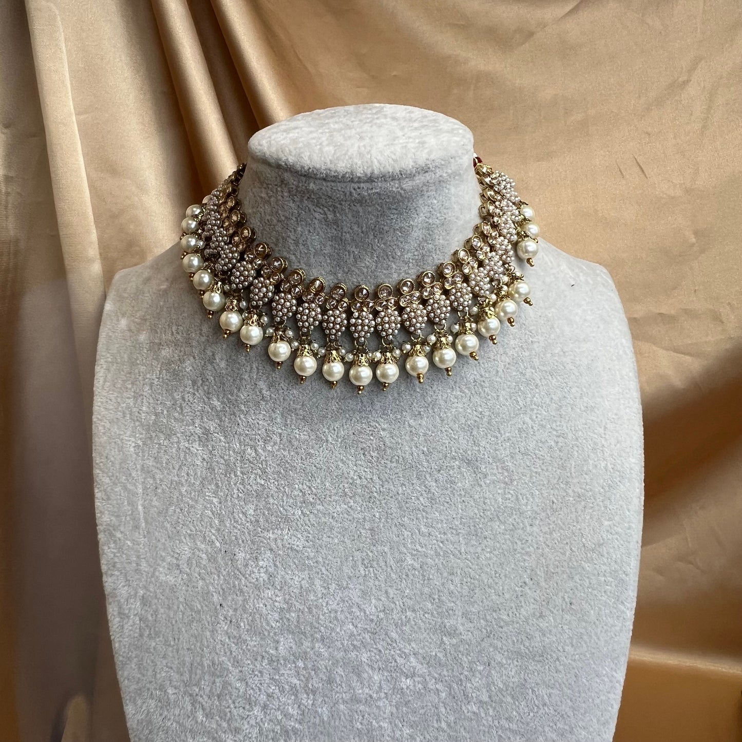 Golden Necklace - Slightly Faulty/ Unique Style/ Indian/ Pakistani/Fashion Jewellery/ Gift for Women