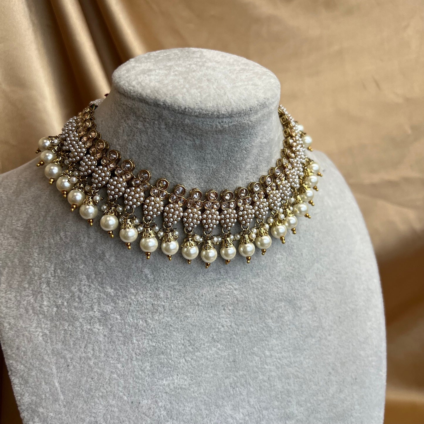 Golden Necklace - Slightly Faulty/ Unique Style/ Indian/ Pakistani/Fashion Jewellery/ Gift for Women