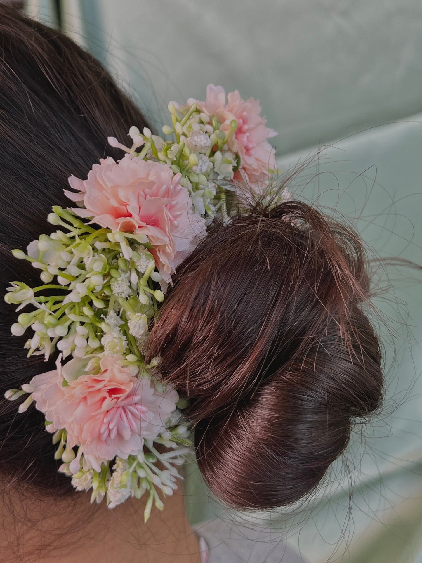 Ladies Floral Bun Gajra Artificial Flower Accessory - Yellow/ Unique Style/ Indian/ Pakistani/Fashion Jewellery/ Gift for Women