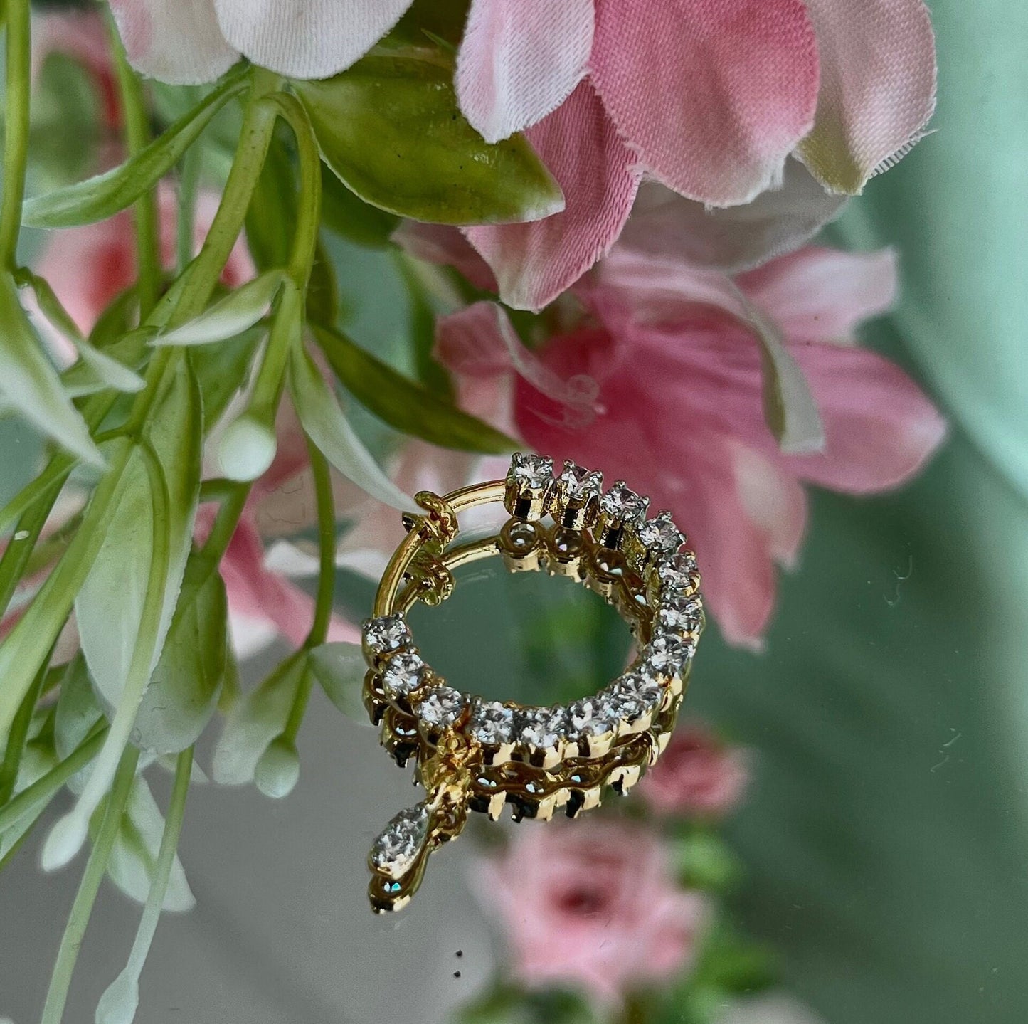 Medium Crystal Nose Ring - Non Piericing/ Fashion Jewellery/ Gift for Women/Indian/Pakistani style/Nath /Indian Nose Jewellery