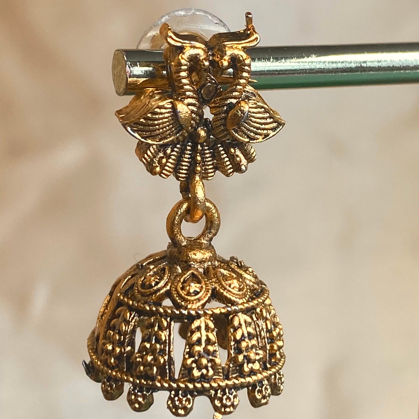 Antique Gold Temple Gold Set-Peacock Earring/ Indian/ Pakistani/Fashion Jewellery/ Gift for Women