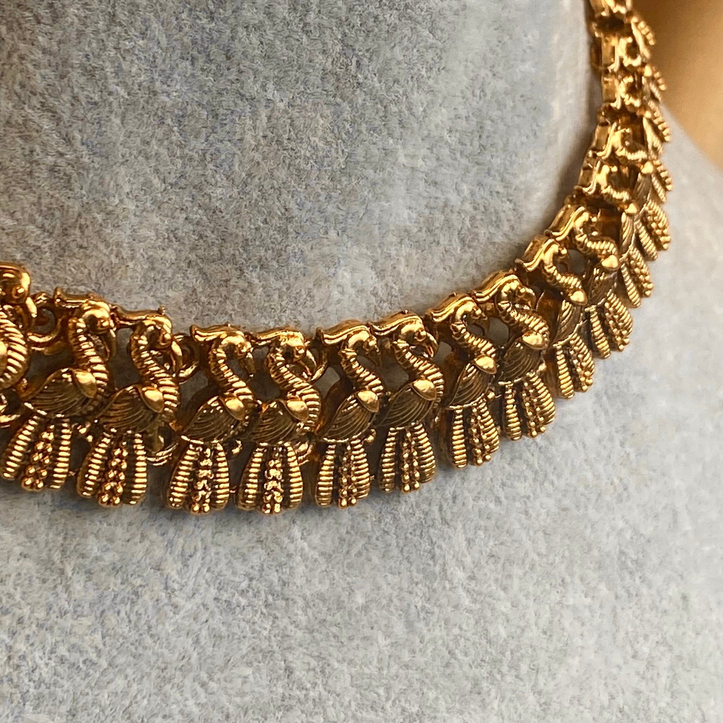 Antique Gold Temple Gold Set-Peacock Earring/ Indian/ Pakistani/Fashion Jewellery/ Gift for Women
