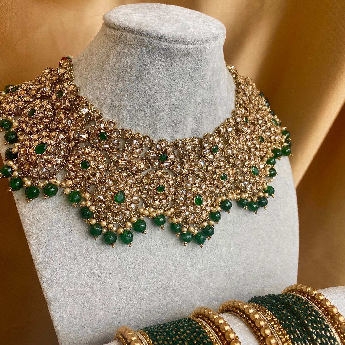 Green Chunky Statement Necklace only!/ Unique Style/ Indian/ Pakistani/Fashion Jewellery/ Gift for Women