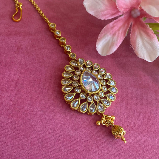 Gold Tikka/ Tikli/ Indian/ Pakistani Fashion Jewellery/ Maang Tikkas