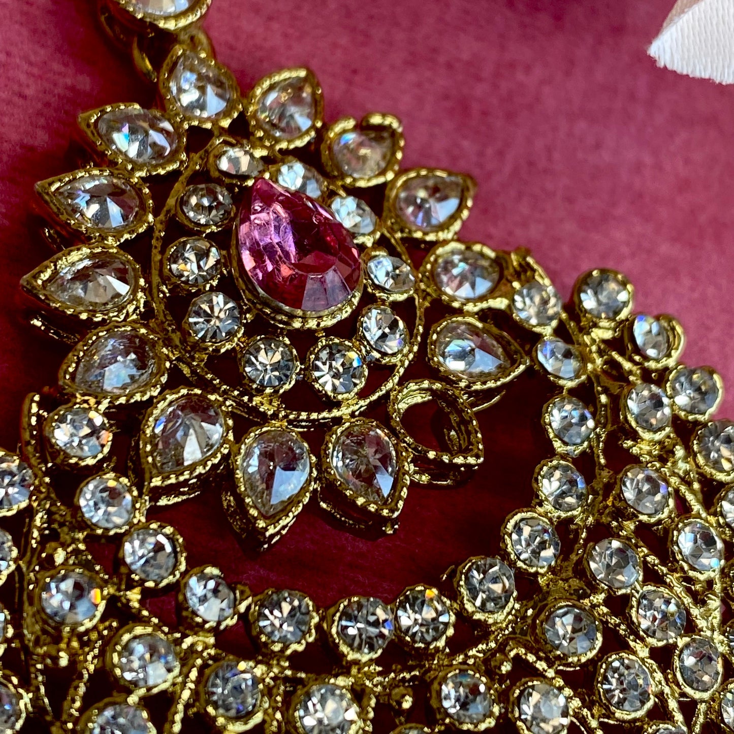 Pink Tikka Faulty!/ Tikli/ Indian/ Pakistani Fashion Jewellery/ Maang Tikkas