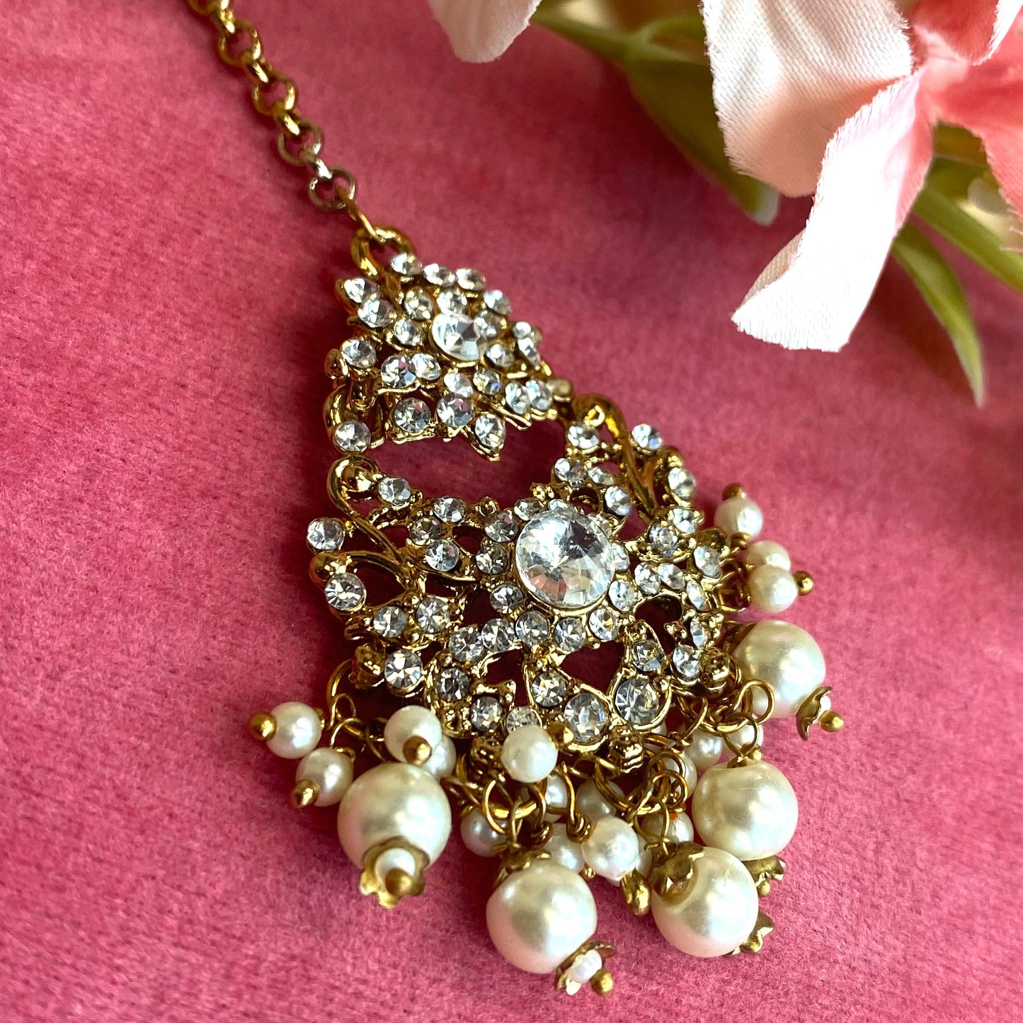 Clear Tikka/ Tikli/ Indian/ Pakistani Fashion Jewellery/ Maang Tikkas