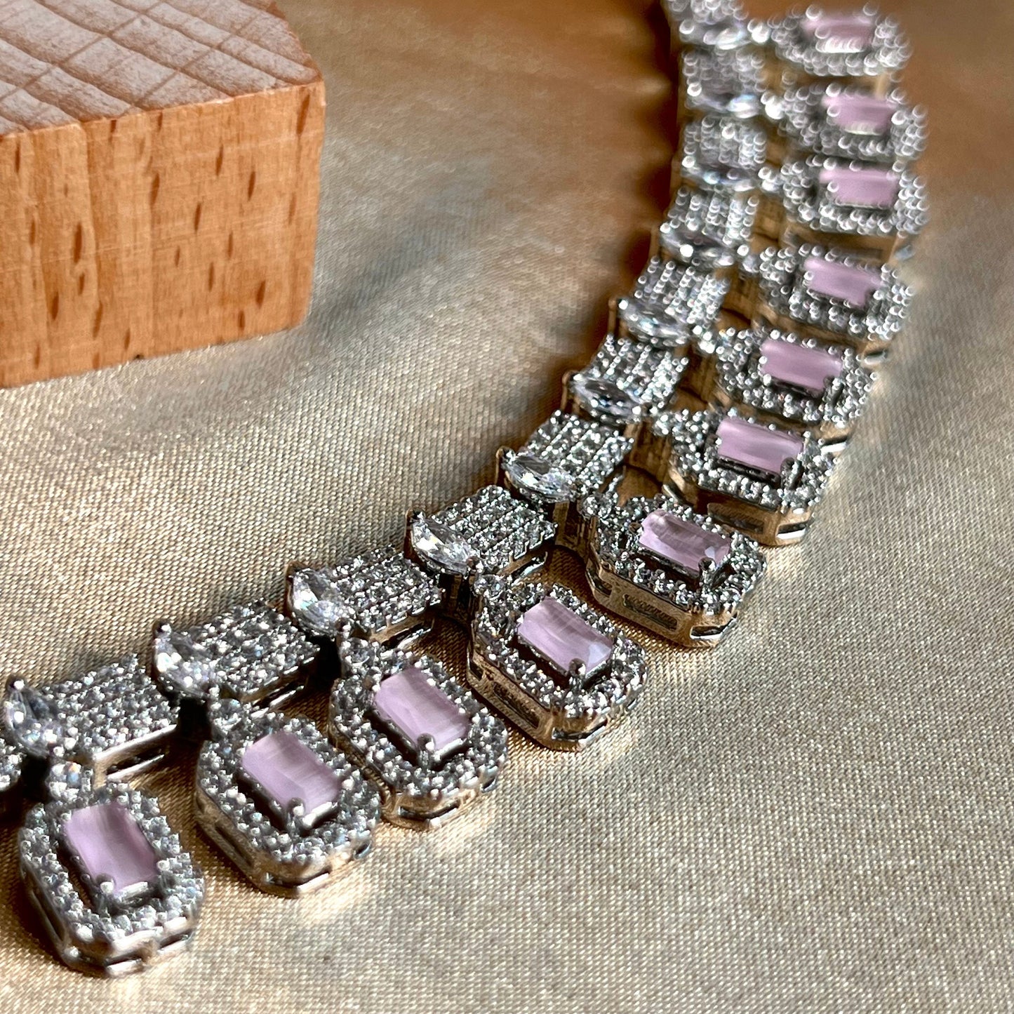 Pink Diamante Necklace with Earring/Reception/Christmas/New Years Party/Fashion Jewellery/ Gift for Women