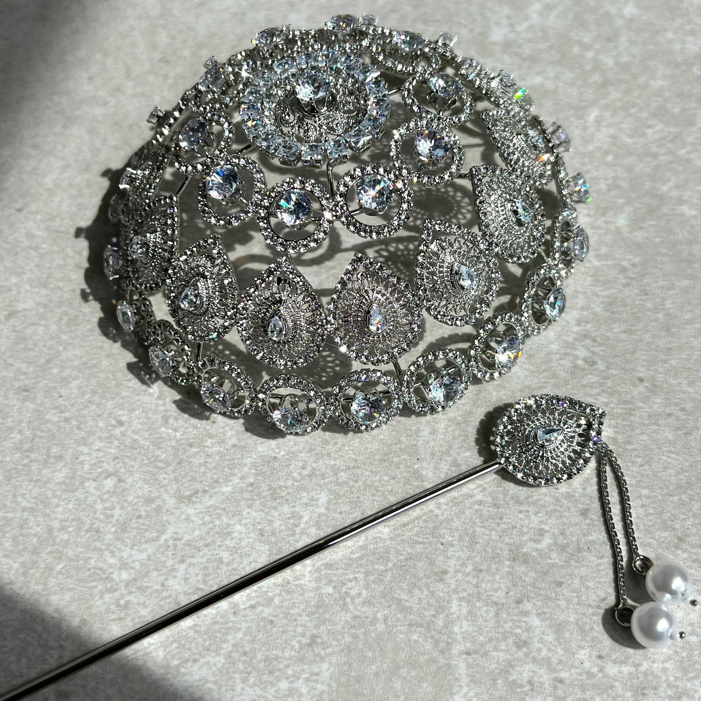 Metal Crystal Hair Accessory/ Unique Style/ Indian/ Pakistani/Fashion Jewellery/ Gift for Women