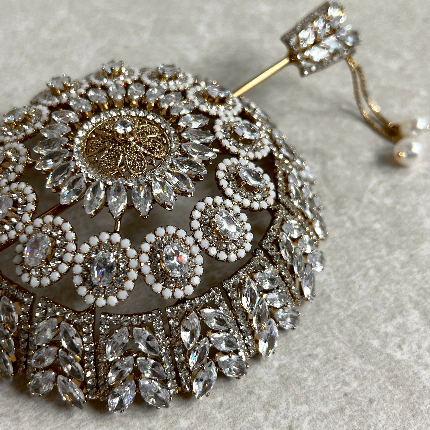 Metal Crystal Hair Accessory- Clear/ Unique Style/ Indian/ Pakistani/Fashion Jewellery/ Gift for Women