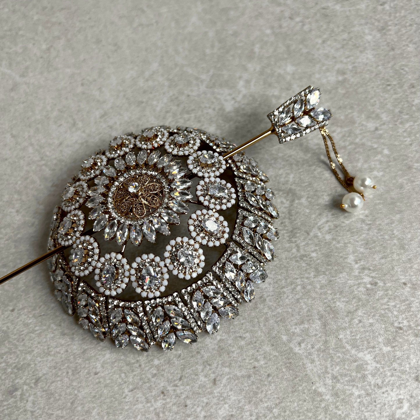 Metal Crystal Hair Accessory- Clear/ Unique Style/ Indian/ Pakistani/Fashion Jewellery/ Gift for Women