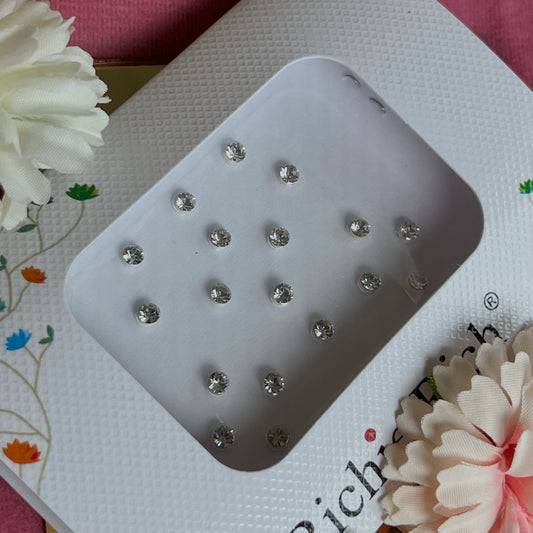 Silver Crystal Bindi Pack /Bindiya/ Chanlo/ Indian Accessory/ Forehead