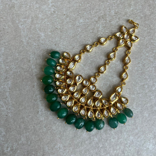 Faux Kundan Jhumar Green/ Passa/ Indian/ Pakistani Style/Headpieces