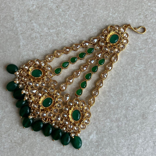 Bright Gold Jhumar Green/ Passa/ Indian/ Pakistani Style/Headpieces
