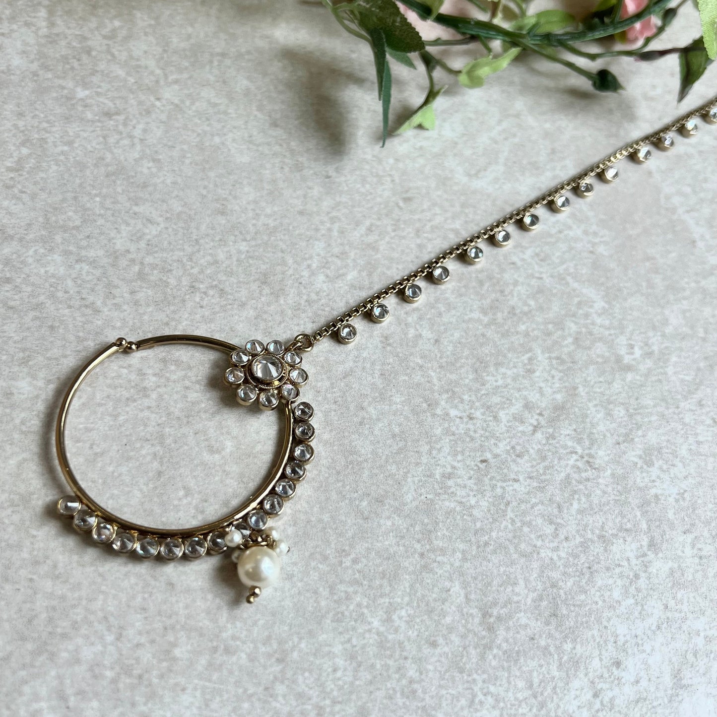 Non-Piercing Nose Ring - Clear/ Fashion Jewellery/ Gift for Women/Indian/Pakistani style/Nath /Indian Nose Jewellery