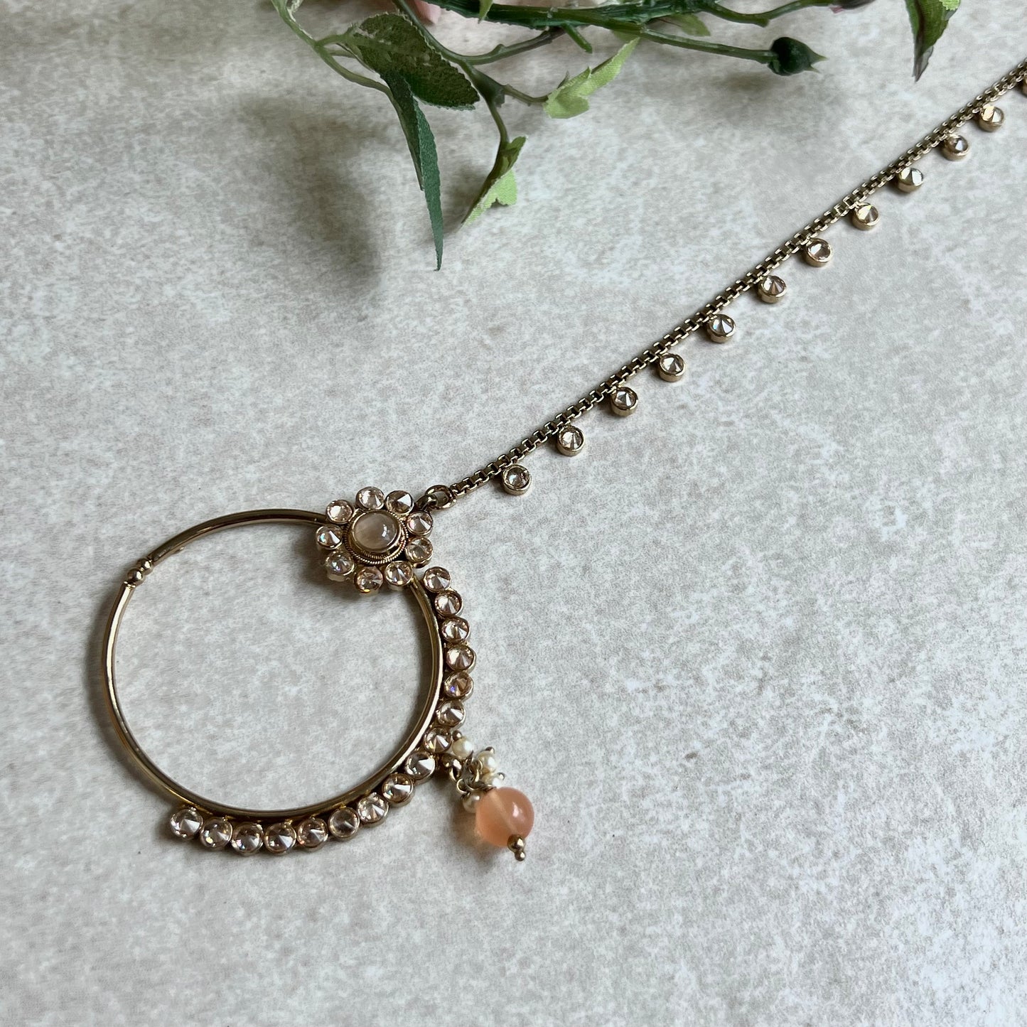 Non-Piercing Nose Ring - Peach