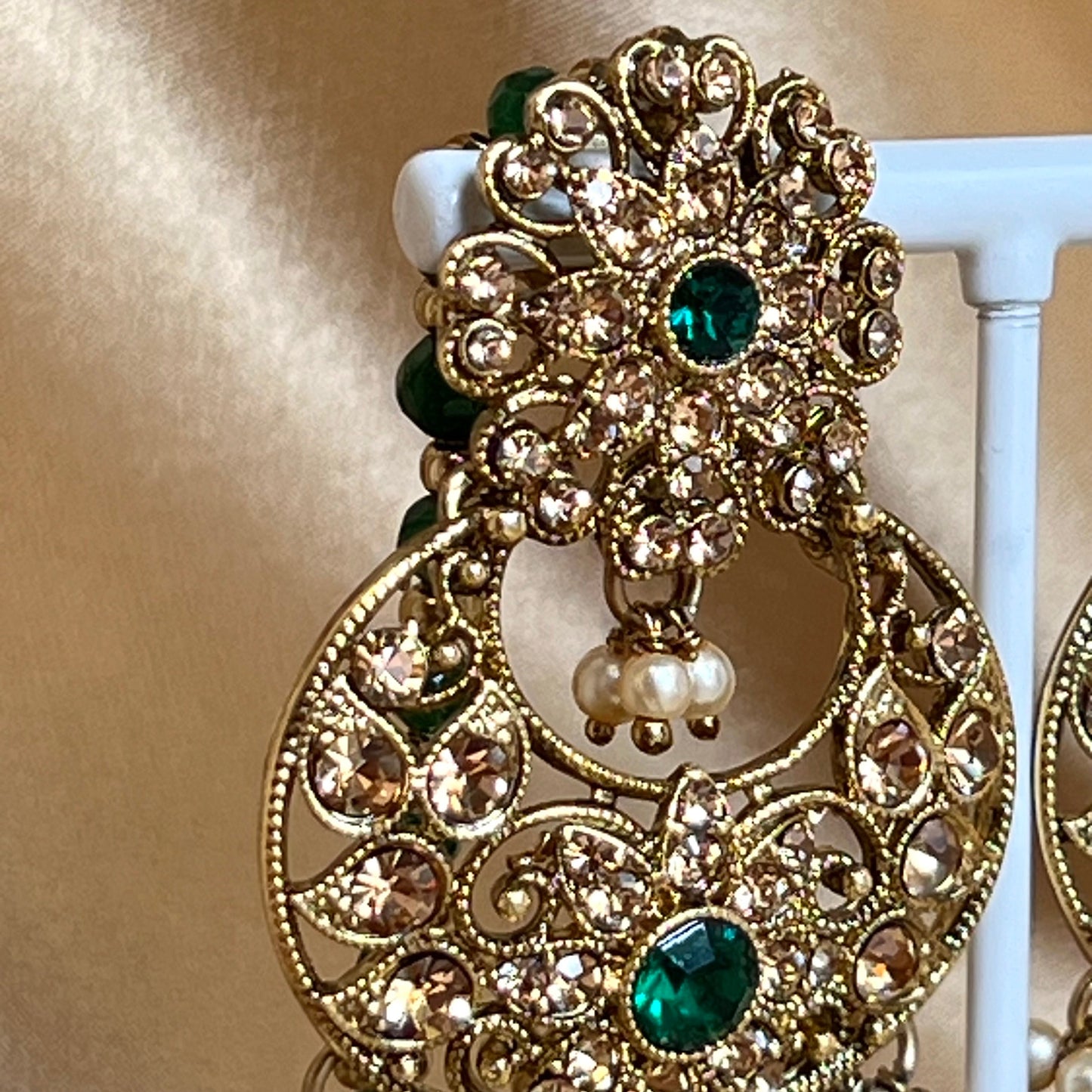 Medium/ Large Jhumka Earrings - Green