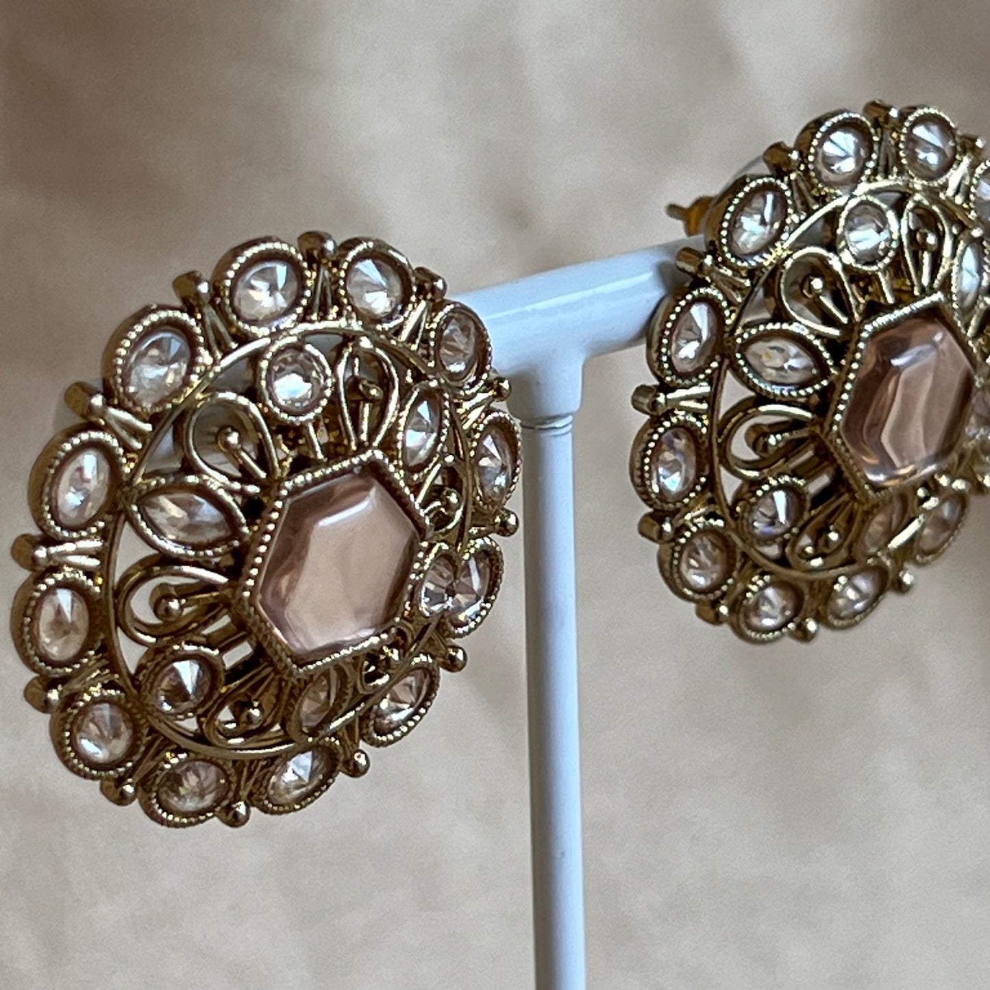 Stud Earrings - Champagne/ Fashion Jewellery/ Gift for Women