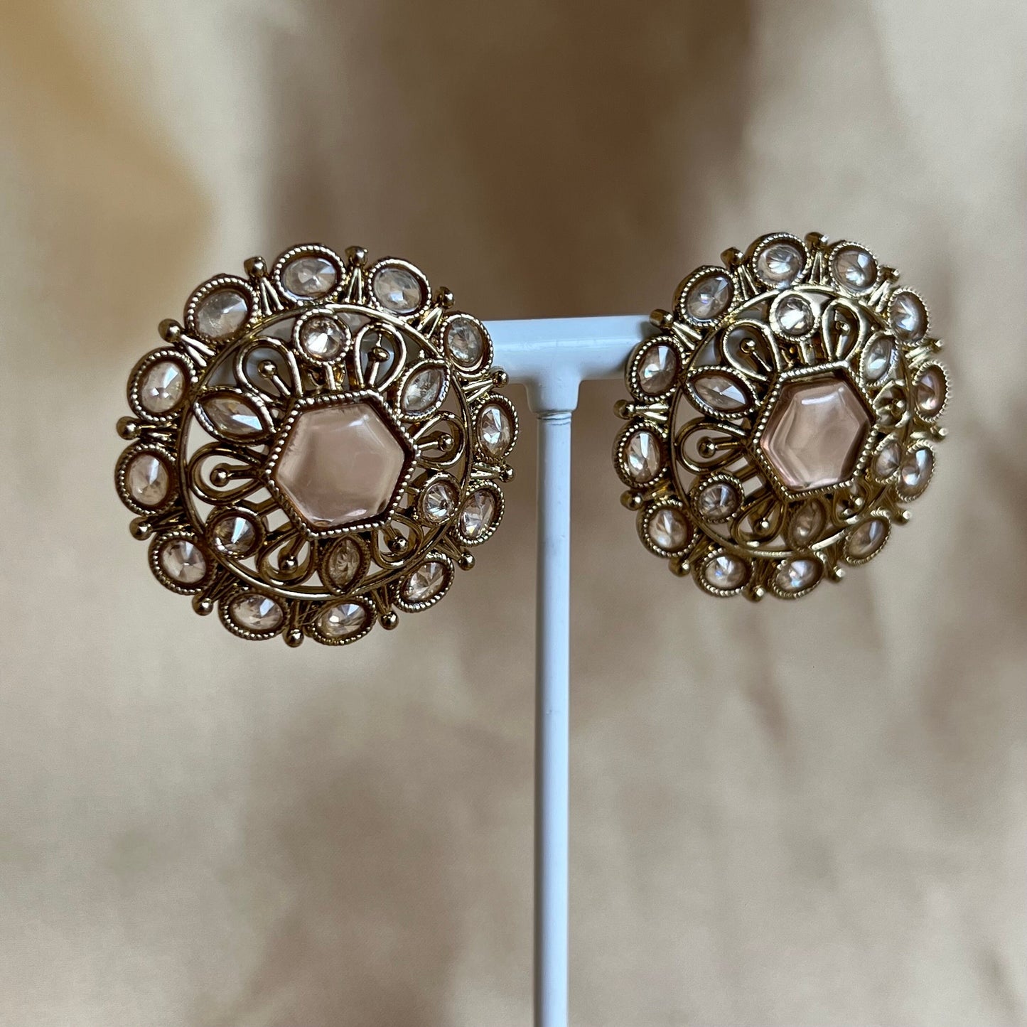 Stud Earrings - Champagne/ Fashion Jewellery/ Gift for Women