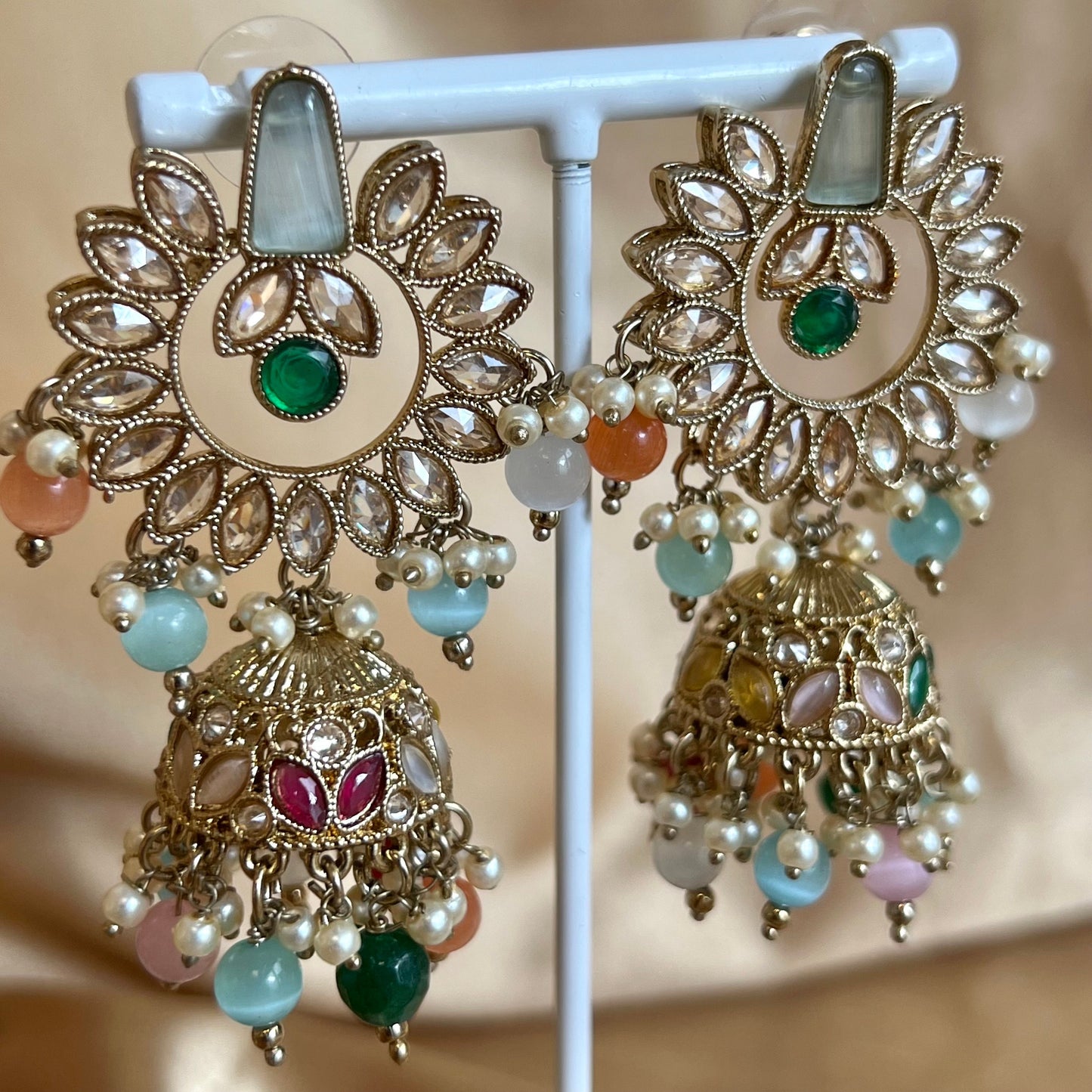 Crystal Earrings - Pale Blue/Green/ Fashion Jewellery/ Gift for Women