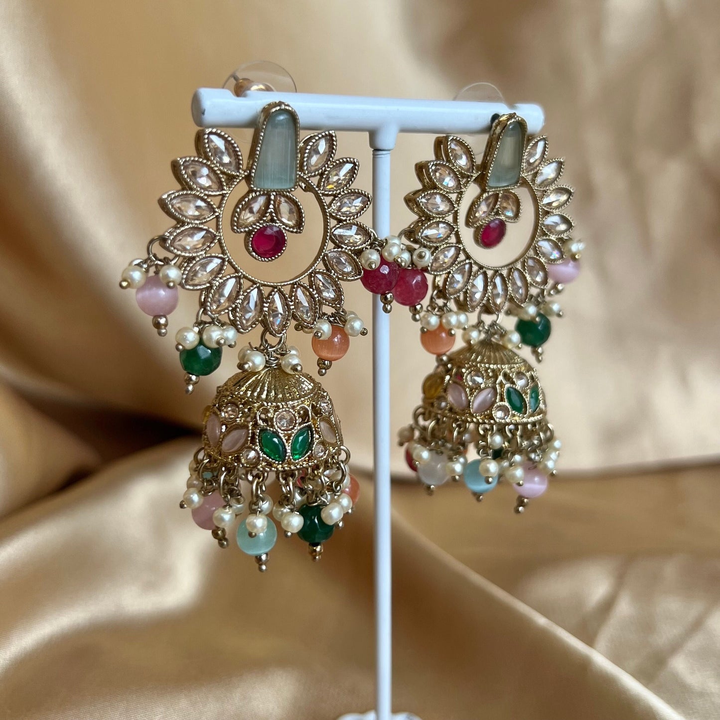 Crystal Earrings - Pale Blue/ Pink/ Fashion Jewellery/ Gift for Women