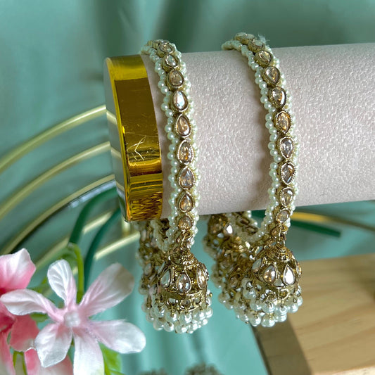 Antique Gold 7 Drop Jhumka Bangles - Gold/Indian/ Pakistani/Jewelley/ Fashion Bracelet