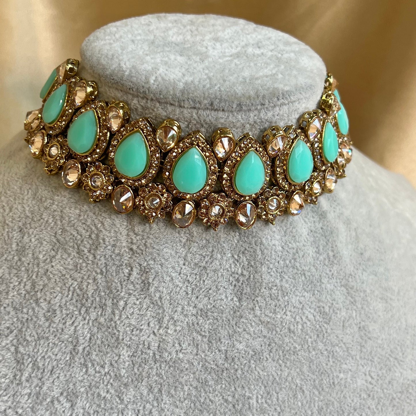 Mint and Golden Choker Only/ Unique Style/ Indian/ Pakistani/Fashion Jewellery/ Gift for Women