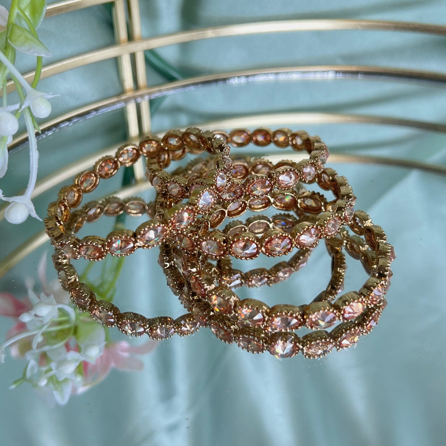 Champagne 2.2 Bangles - Set of 4/Indian/ Pakistani/Jewelley/ Fashion Bracelet