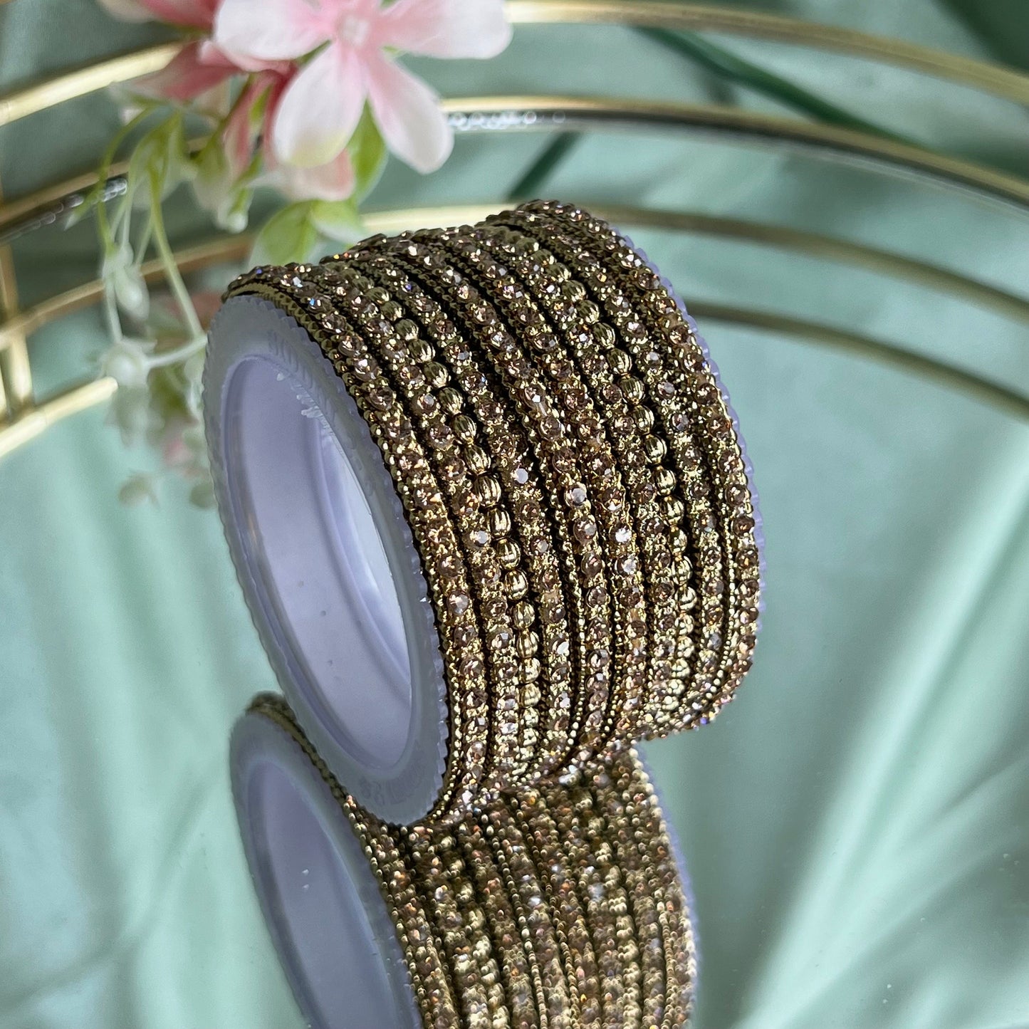 Small Antique Gold  Bangle Set for Both Arms - Golden/Indian/ Pakistani/Jewelley/ Fashion Bracelet