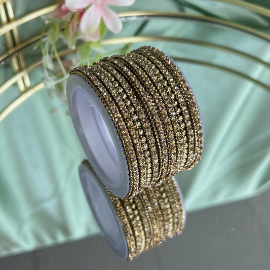 Small Antique Gold  Bangle Set for Both Arms - Golden/Indian/ Pakistani/Jewelley/ Fashion Bracelet