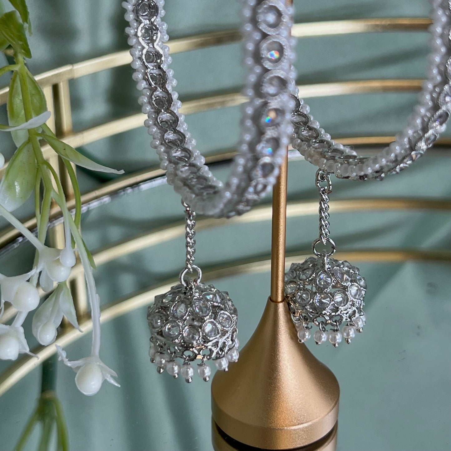 Silver Slim Jhumka Bangles 2.2 - Set of 2/Indian/ Pakistani/Jewelley/ Fashion Bracelet