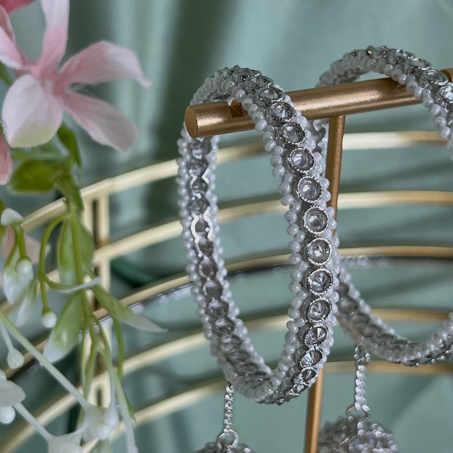 Silver Slim Jhumka Bangles 2.2 - Set of 2/Indian/ Pakistani/Jewelley/ Fashion Bracelet