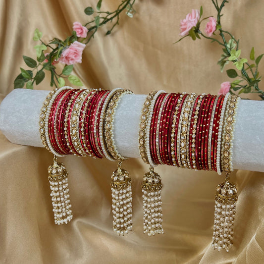 Maroon Luxury Bridal Bangle Set/Indian/ Pakistani/Jewelley/ Fashion Bracelet