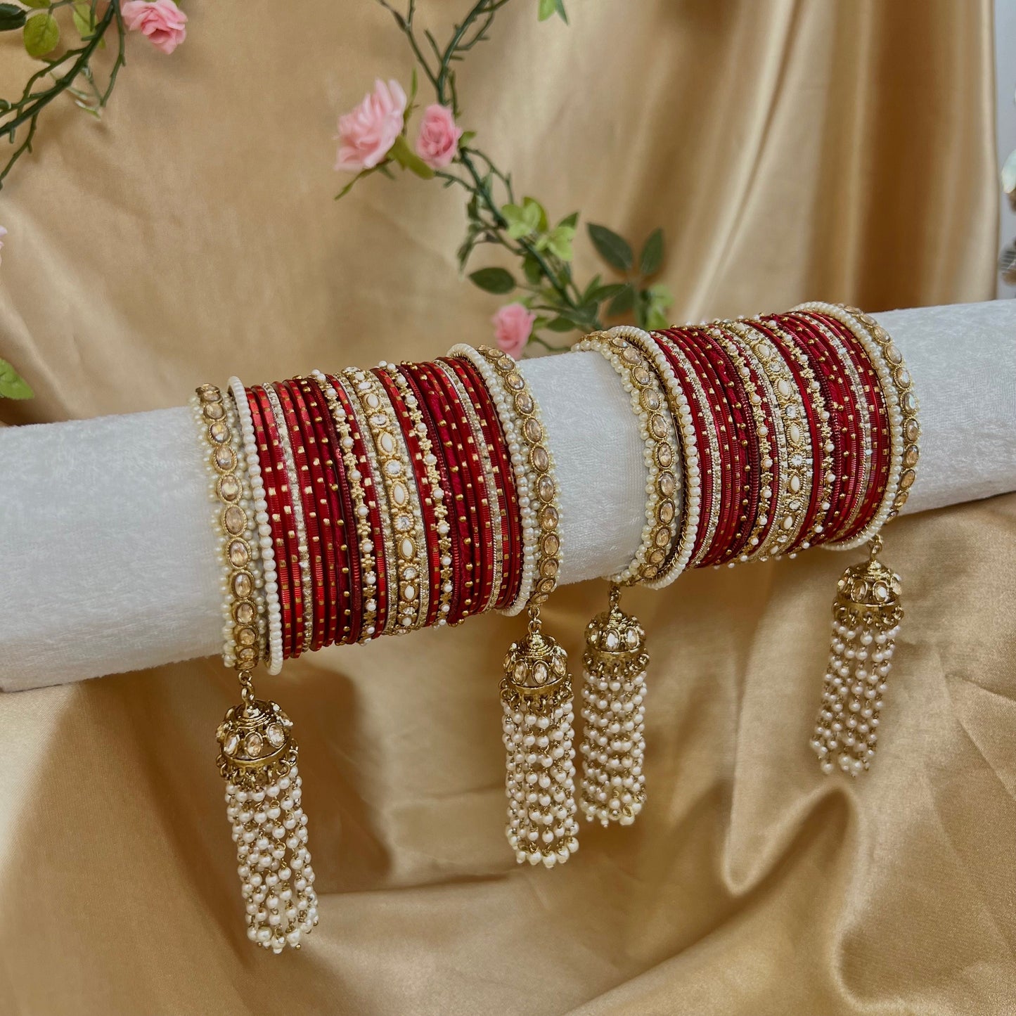 Maroon Luxury Bridal Bangle Set/Indian/ Pakistani/Jewelley/ Fashion Bracelet