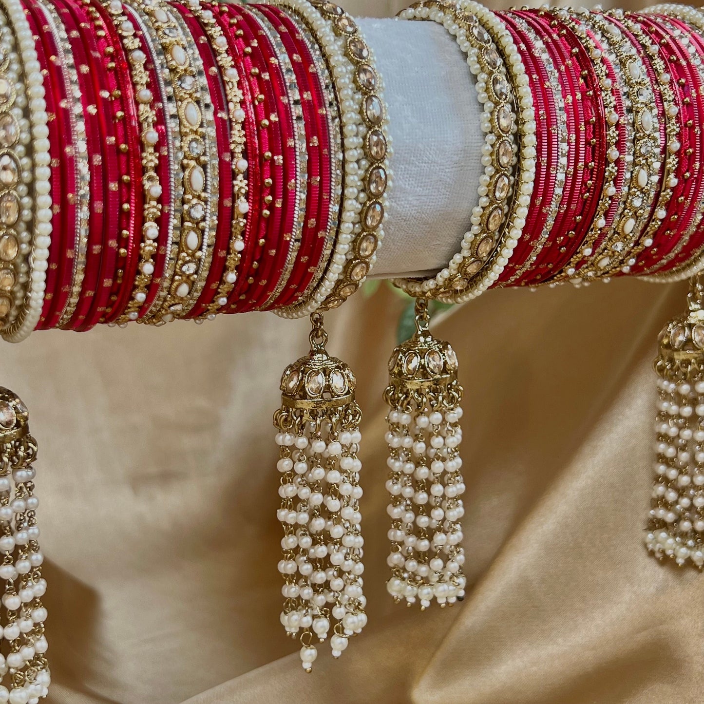 Red Luxury Bridal Bangle Set/Indian/ Pakistani/Jewelley/ Fashion Bracelet