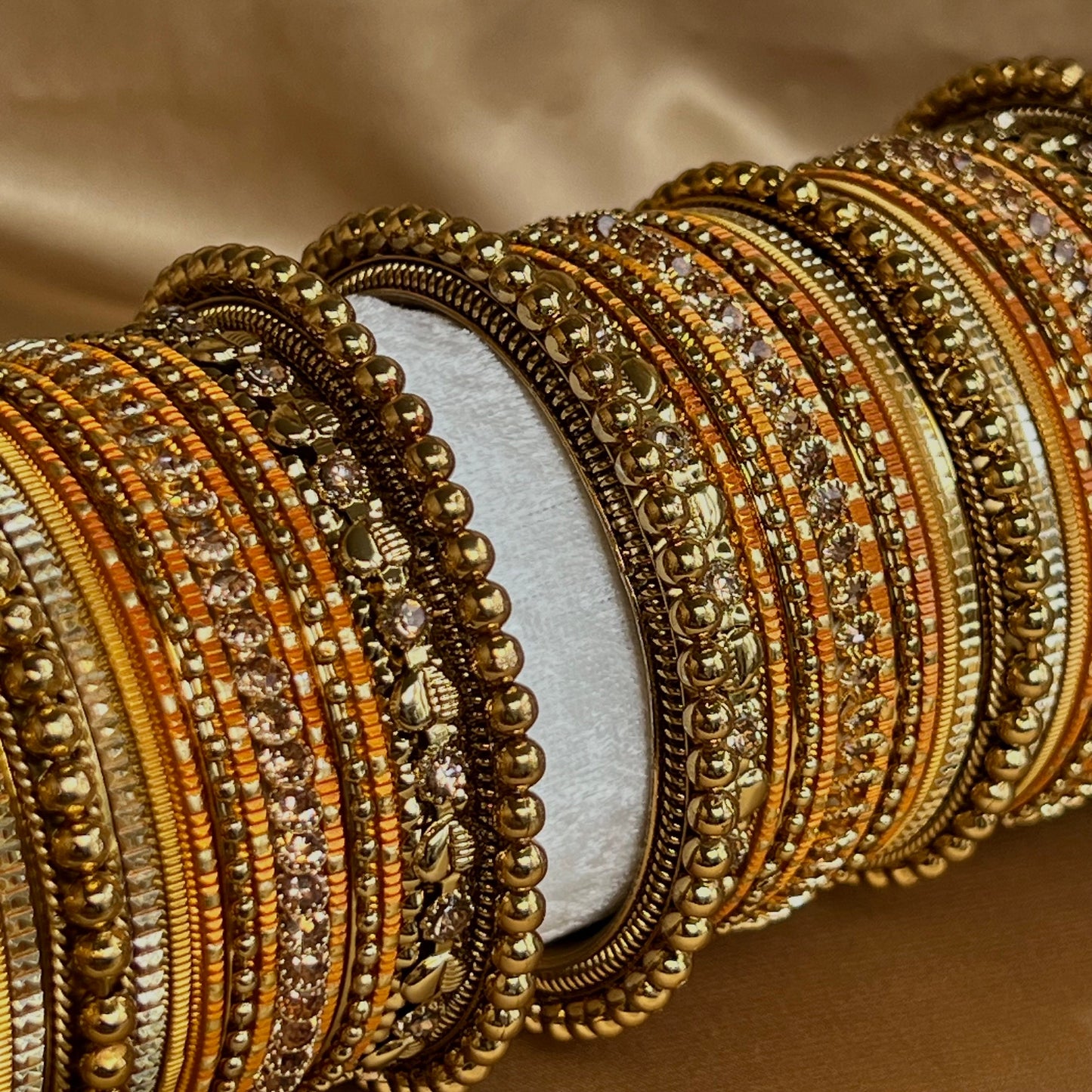 Orange/Golden Bangle Set/Indian/ Pakistani/Jewelley/ Fashion Bracelet/Mendhi Party
