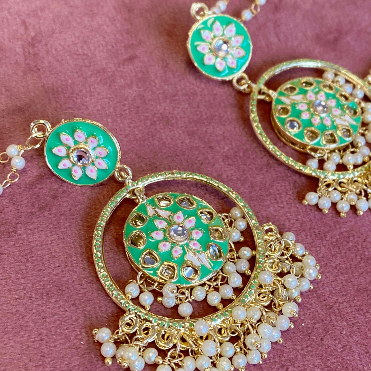 Meenakari Hand Painted Earring Indian Style Earring/ Pakistani Fashion/Party Earring. Gift for women