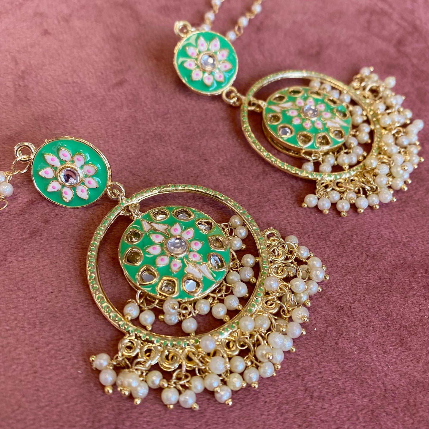 Meenakari Hand Painted Earring Indian Style Earring/ Pakistani Fashion/Party Earring. Gift for women